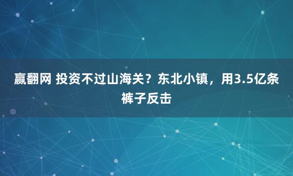 赢翻网 投资不过山海关？东北小镇，用3.5亿条裤子反击